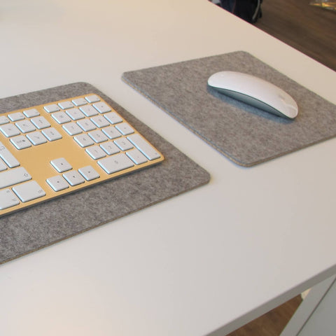 Tapis de bureau en feutre et liège | 20x50cm | gris clair