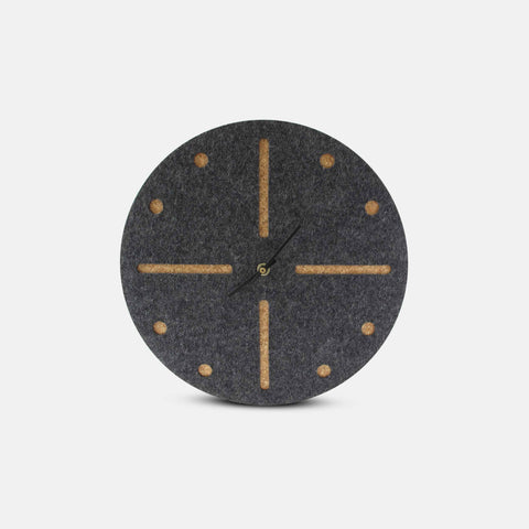 Horloge murale en feutre et liège 30 cm | anthracite - noir | Conception : Odense