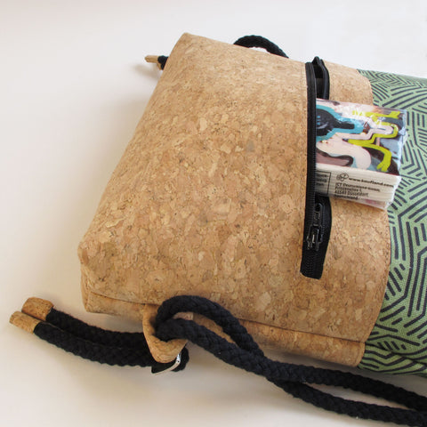 Sac à dos pour enfants, petit sac à dos | en coton et liège | Rayures