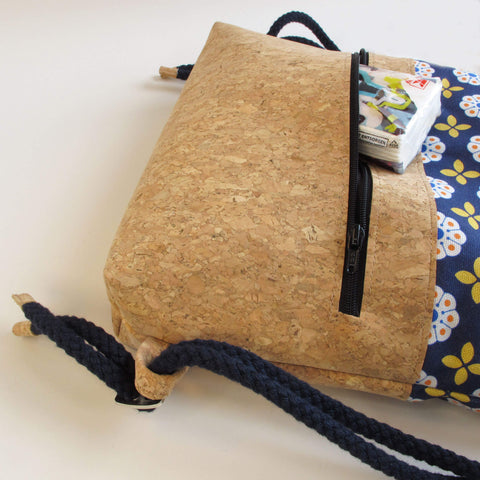 Sac à dos pour enfants, petit sac à dos | en coton biologique et liège | Floraison