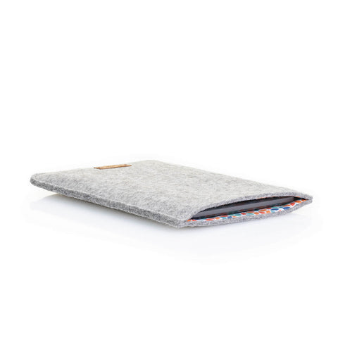 Housse pour Kindle Paperwhite 10 | en feutre et coton biologique | gris clair - coloré | Modèle "LAISSER"