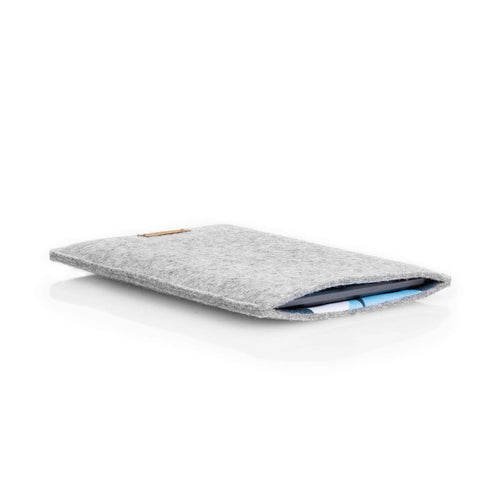 Étui pour Kobo Aura H2O | en feutre et coton biologique | gris clair - formes | Modèle "LAISSER"