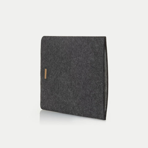 Coque pour MacBook Pro 16 | en feutre et coton biologique | anthracite - pistes | Modèle "LAISSER"