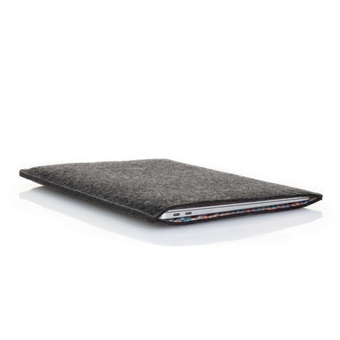 Coque pour MacBook Air 13 | en feutre et coton biologique | anthracite - Coloré | Modèle "LAISSER"