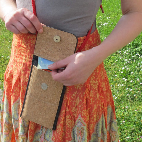 Sac bandoulière pour Xiaomi 14 | en feutre et coton biologique | anthracite - floraison | Modèle KEDJA