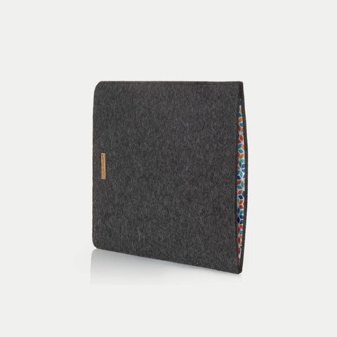 Étui pour iPad Air - 5e génération | en feutre et coton biologique | anthracite - coloré | Modèle "LAISSER"