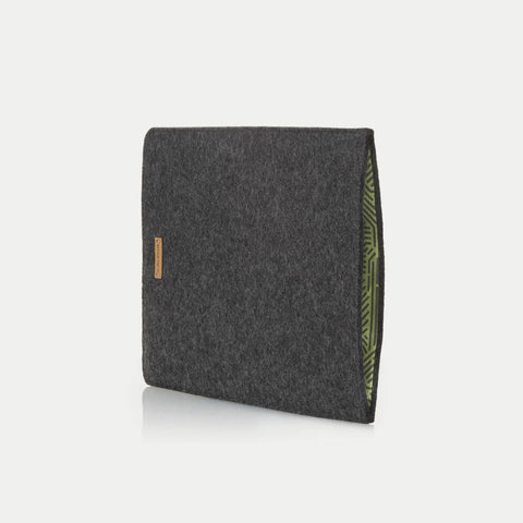 Étui pour Surface Pro 9 | en feutre et coton biologique | anthracite - rayures | Modèle "LAISSER"