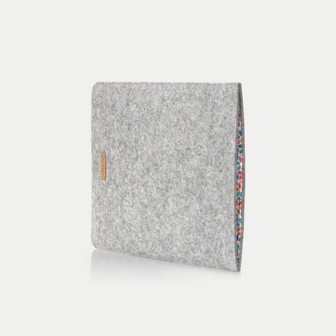 Étui pour tablette sur mesure | en feutre et coton biologique | gris clair - Coloré | Modèle "LAISSER"