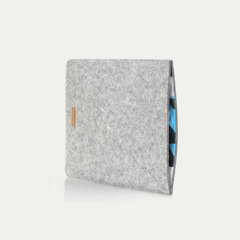 Coque pour Galaxy Tab S6 lite | en feutre et coton biologique | gris clair - formes | Modèle "LAISSER"