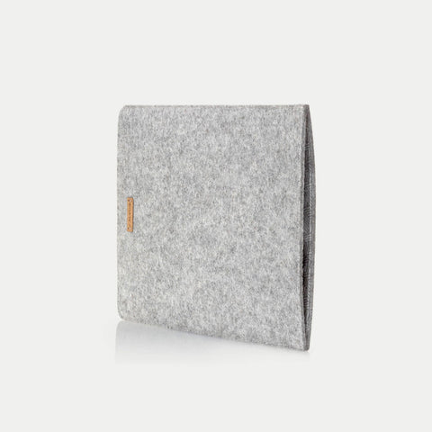 Coque pour Galaxy Tab S9 | en feutre et coton biologique | gris clair - pistes | Modèle "LAISSER"