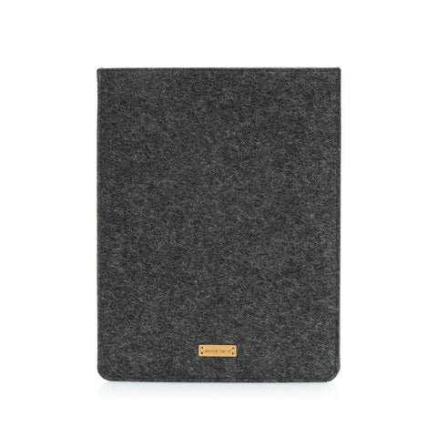 Housse pour iPad Pro 11" - 4e génération | en feutre et coton biologique | anthracite - formes | Modèle "LAISSER"