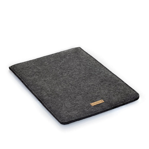 Housse pour iPad Pro 11" - 4e génération | en feutre et coton biologique | anthracite - formes | Modèle "LAISSER"