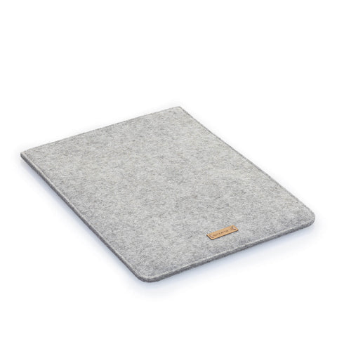 Coque pour Galaxy Tab S8 Ultra | en feutre et coton biologique | gris clair - rayures | Modèle "LAISSER"
