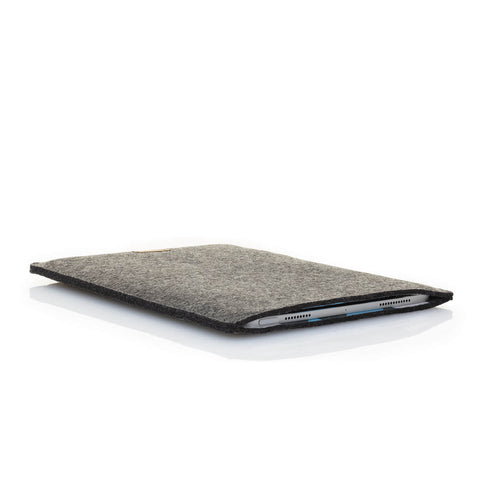 Housse pour iPad Pro 11" - 4e génération | en feutre et coton biologique | anthracite - formes | Modèle "LAISSER"