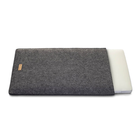 Housse pour iPad Pro 11" - 4e génération | en feutre et coton biologique | anthracite - formes | Modèle "LAISSER"