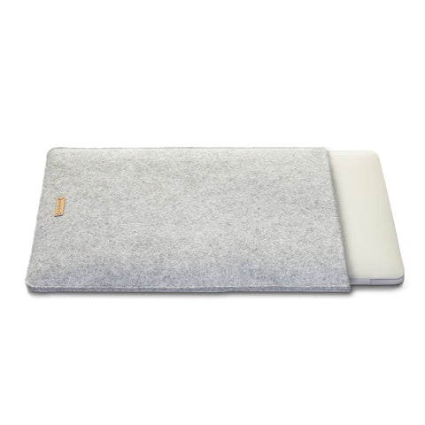 Coque pour Galaxy Tab S8 Ultra | en feutre et coton biologique | gris clair - rayures | Modèle "LAISSER"