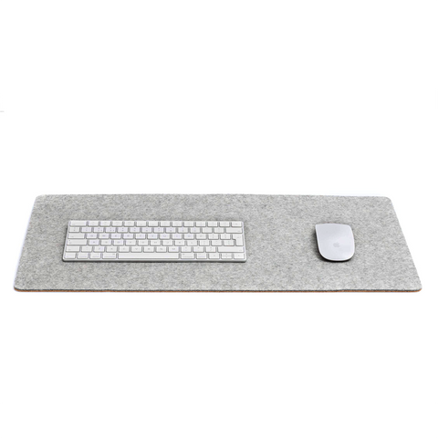 Tapis de bureau en feutre et liège | 30x60cm | gris clair