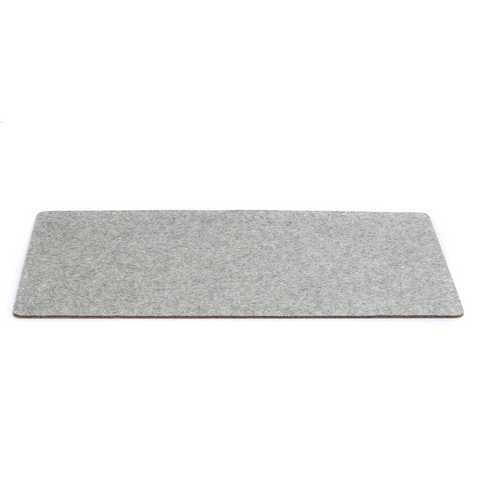 Tapis de bureau en feutre et liège | 30x60cm | gris clair