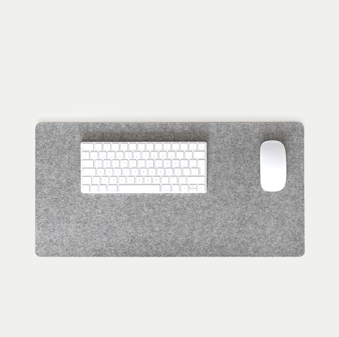 Tapis de bureau en feutre et liège | 30x60cm | gris clair