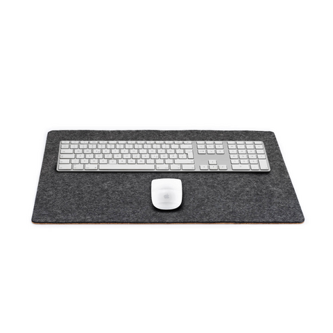 Tapis de bureau en feutre et liège | 38x50cm | anthracite