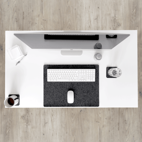 Tapis de bureau en feutre et liège | 38x50cm | anthracite