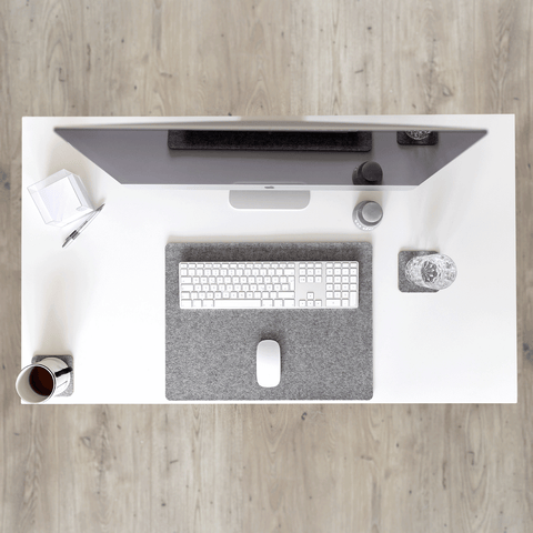 Tapis de bureau en feutre et liège | 38x50cm | gris clair