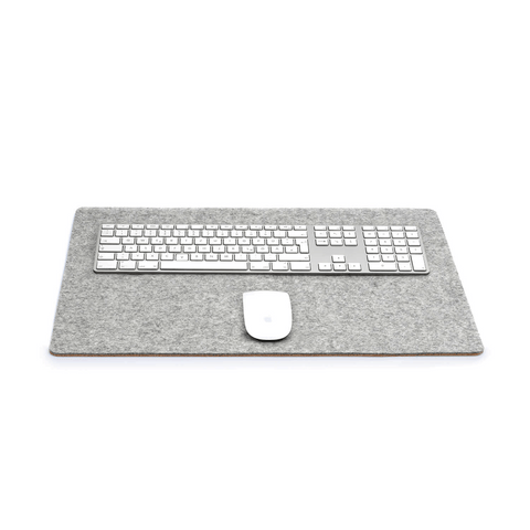 Tapis de bureau en feutre et liège | 38x50cm | gris clair