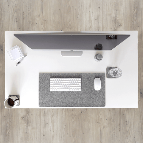 Tapis de bureau en feutre et liège | 30x60cm | gris clair