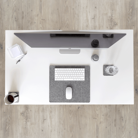 Tapis de bureau en feutre et liège | 38x34,5cm | gris clair