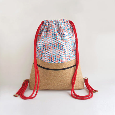 Sac de sport, sac à dos | en coton et liège | Coloré