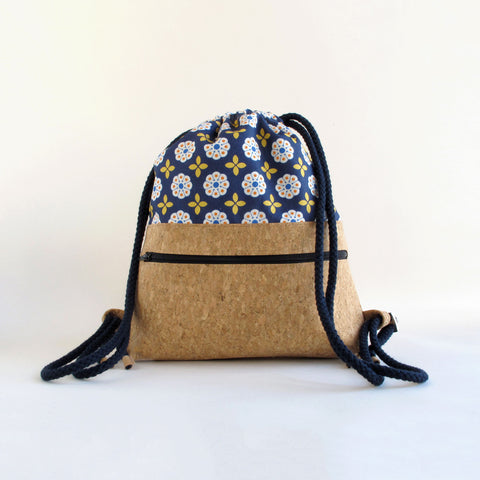 Sac à dos pour enfants, petit sac à dos | en coton biologique et liège | Floraison