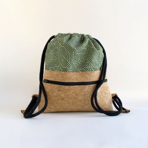 Sac à dos pour enfants, petit sac à dos | en coton et liège | Rayures