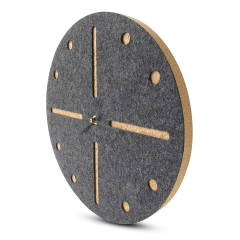 Horloge murale en feutre et liège 30 cm | anthracite - noir | Conception : Odense