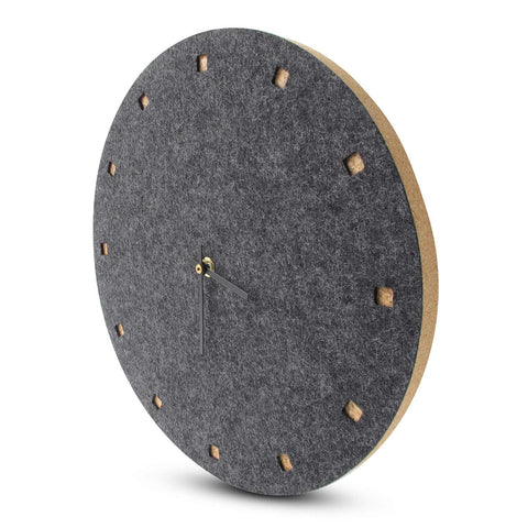 Horloge murale en feutre et liège 30 cm | anthracite - noir | Conception : Esbjerg