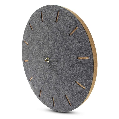 Horloge murale en feutre et liège 30 cm | anthracite - noir | Conception : Copenhague