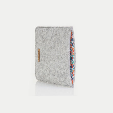 Housse pour Kindle Paperwhite 10 | en feutre et coton biologique | gris clair - coloré | Modèle "LAISSER"