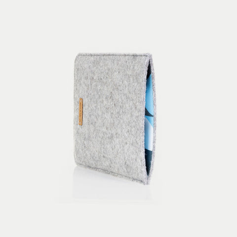 Étui pour Kobo Aura H2O | en feutre et coton biologique | gris clair - formes | Modèle "LAISSER"
