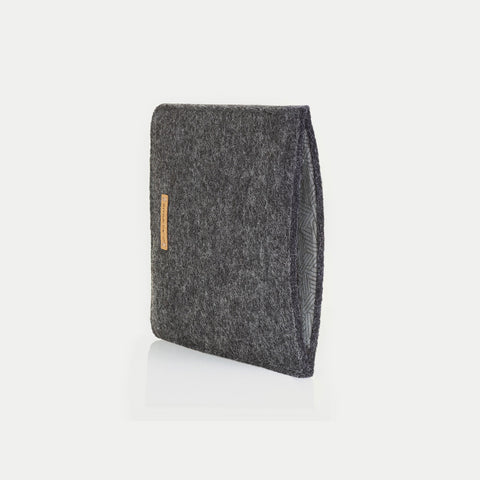 Étui pour Kindle Oasis 10 | en feutre et coton biologique | anthracite - pistes | Modèle "LAISSER"