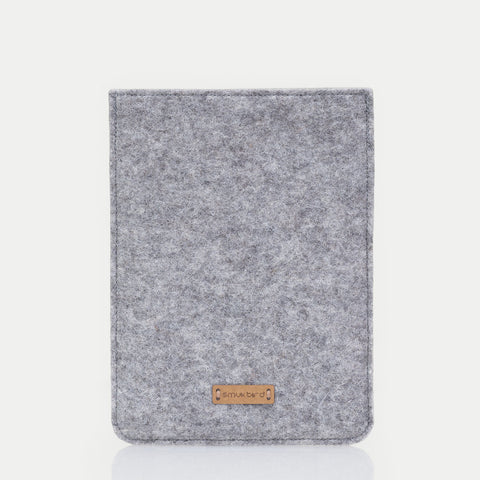 Housse pour Kindle Paperwhite 10 | en feutre et coton biologique | gris clair - coloré | Modèle "LAISSER"
