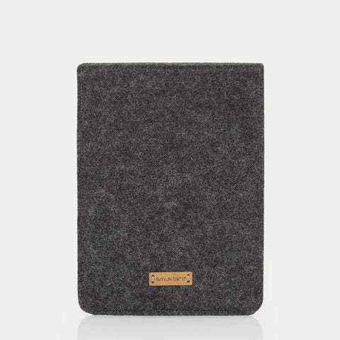 Housse pour Kindle Paperwhite 6,8 pouces | en feutre et coton biologique | anthracite - floraison | Modèle "LAISSER"