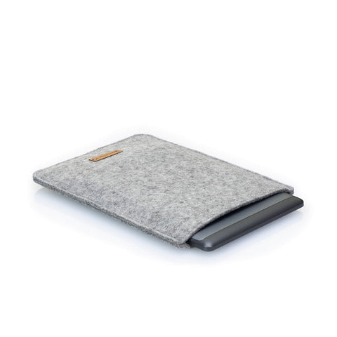 Etui pour Onyx Boox Page | en feutre et coton biologique | gris clair - formes | Modèle "LAISSER"