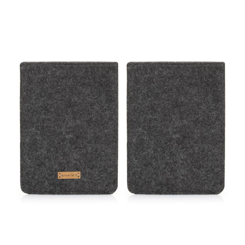 Housse pour Onyx Boox Kon-Tiki 3 | en feutre et coton biologique | anthracite - floraison | Modèle "LAISSER"