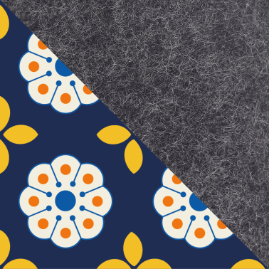 Étui pour Kobo Aura | en feutre et coton biologique | anthracite - floraison | Modèle "LAISSER"